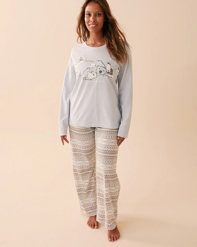 Ensemble pyjama en coton imprimé nordique