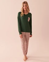 Ensemble pyjama manches longues à fleurs