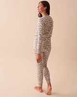 Winter Print Waffle Knit PJ Set