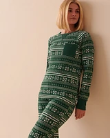Ensemble pyjama en jersey gaufré imprimé nordique