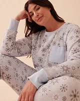 Ensemble pyjama en jersey gaufré à flocons