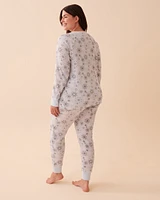 Ensemble pyjama en jersey gaufré à flocons