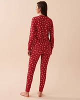 Ensemble pyjama en jersey gaufré imprimé animal