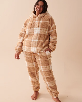 Ensemble pyjama à carreaux en sherpa