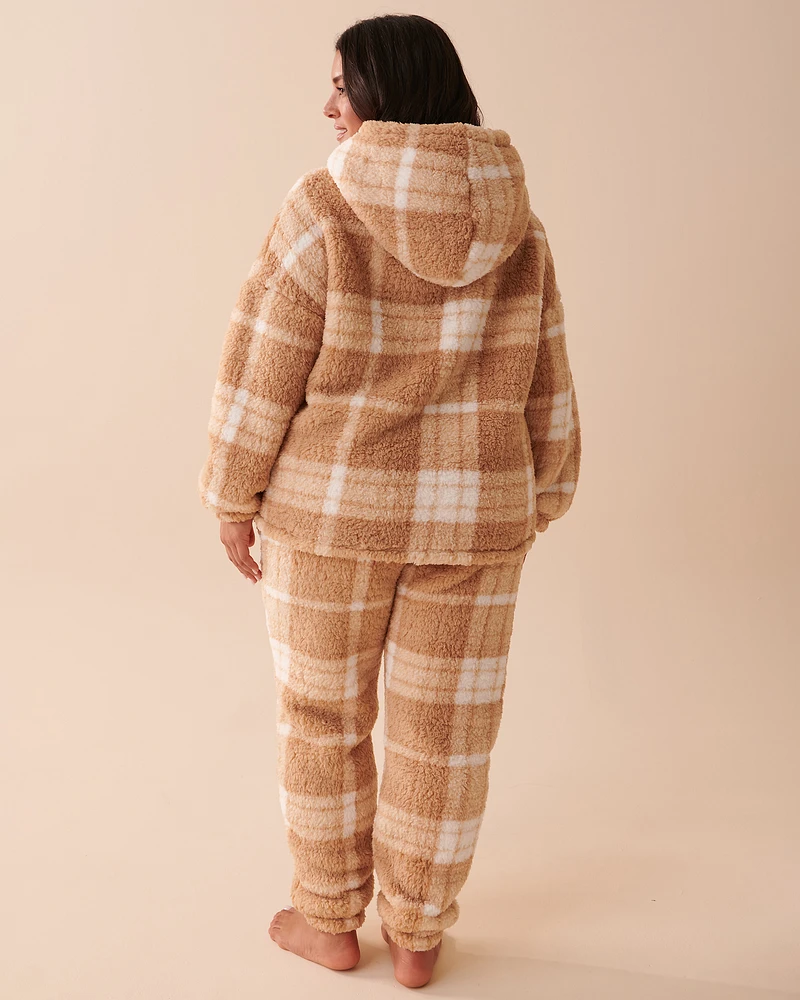 Ensemble pyjama à carreaux en sherpa