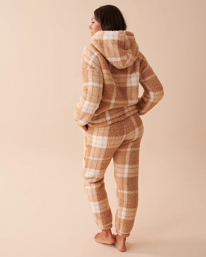 Ensemble pyjama à carreaux en sherpa