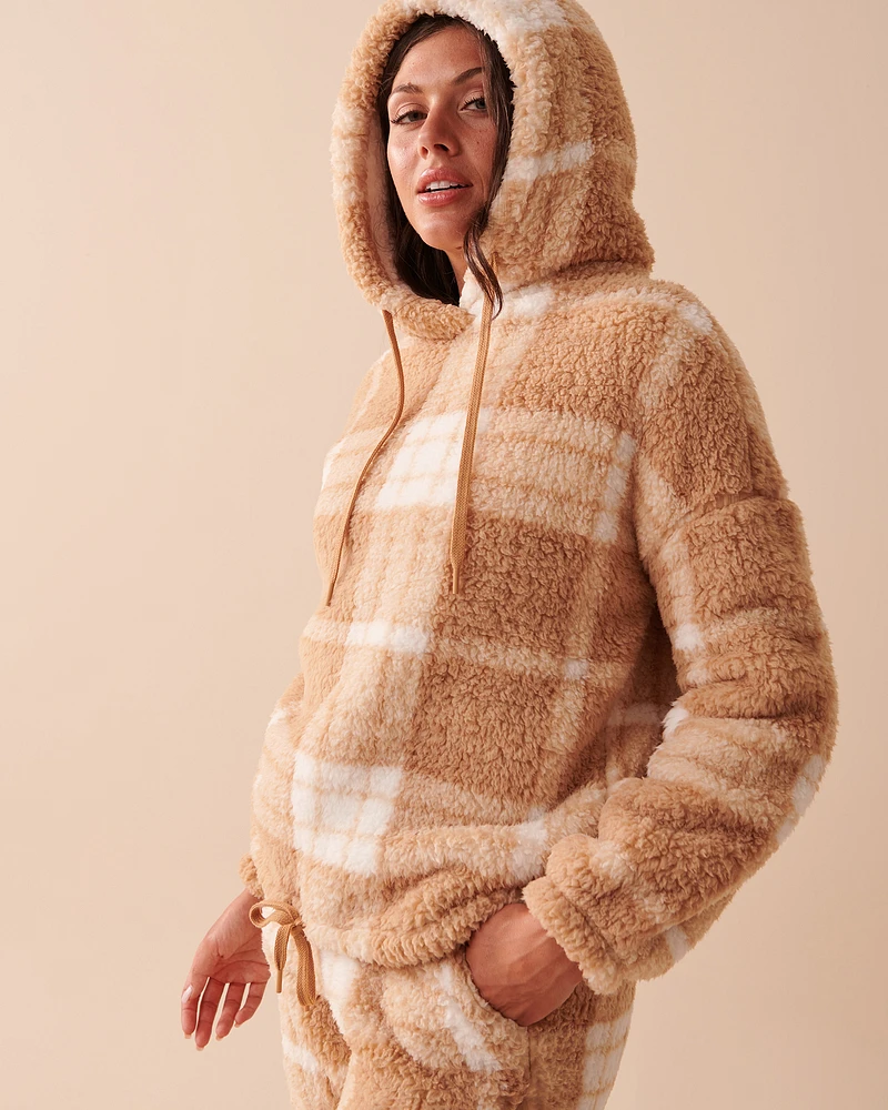 Ensemble pyjama à carreaux en sherpa