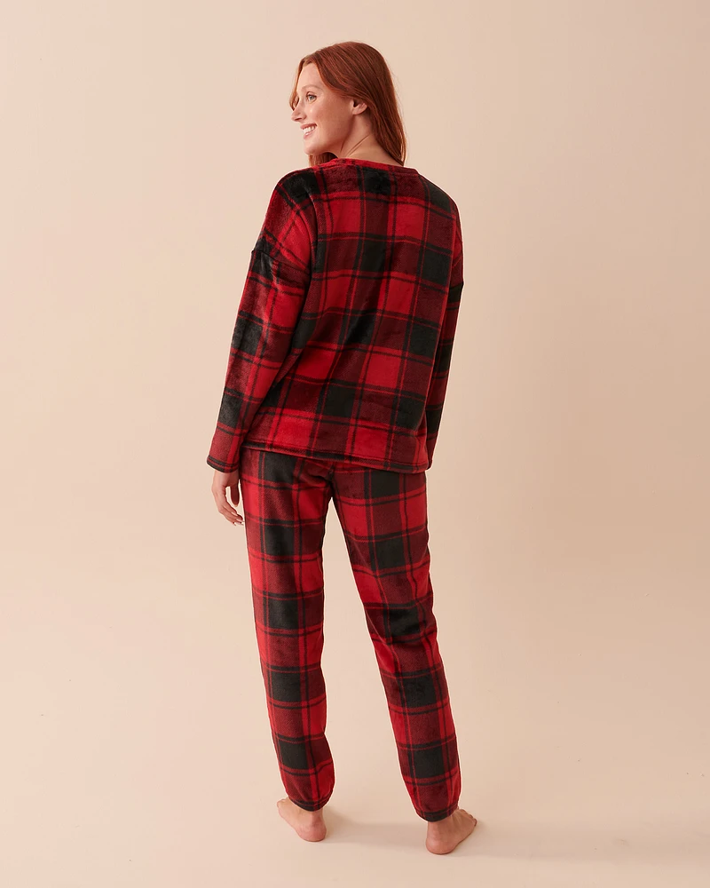 Buffalo Plaid Soft Plush PJ Set