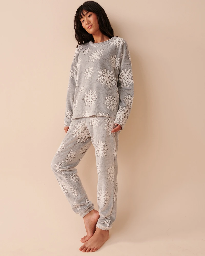 Snowflakes Soft Plush PJ Set