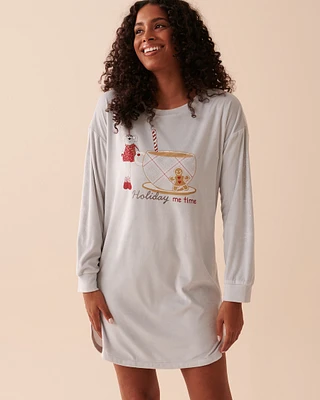 Luxury Velour Long Sleeve Sleepshirt