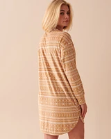 Luxury Velour Long Sleeve Sleepshirt with Pocket