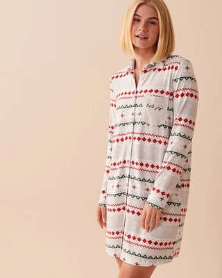 Recycled Fibers Fair Isle Long Sleeve Sleepshirt