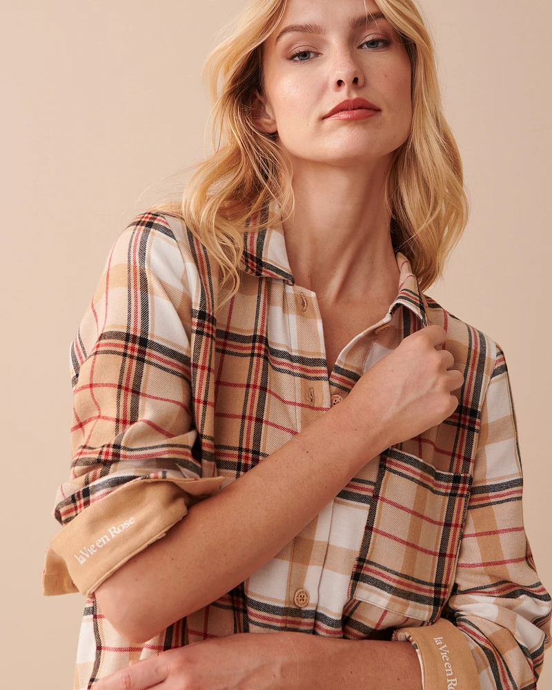 Plaid Button-down Sleepshirt