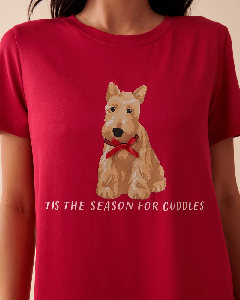 Scottie Print Super Soft Short Sleeve Sleepshirt