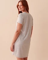 Chemise de nuit manches courtes ultra douce à motif souris