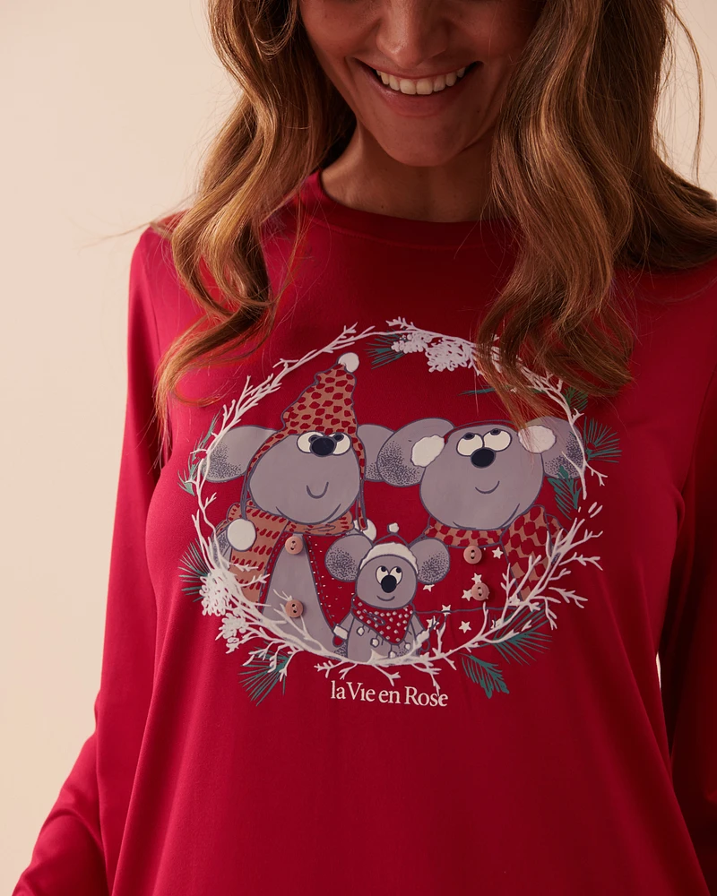 Chemise de nuit ultra douce à motif souris