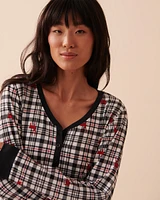 Chemise de nuit manches longues ultra douce à motif cerf
