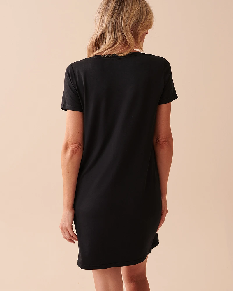 Chemise de nuit manches courtes ultra douce à motif cerf