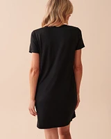 Chemise de nuit manches courtes ultra douce à motif cerf
