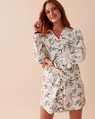 Chemise de nuit à fleurs hivernales ultra douce