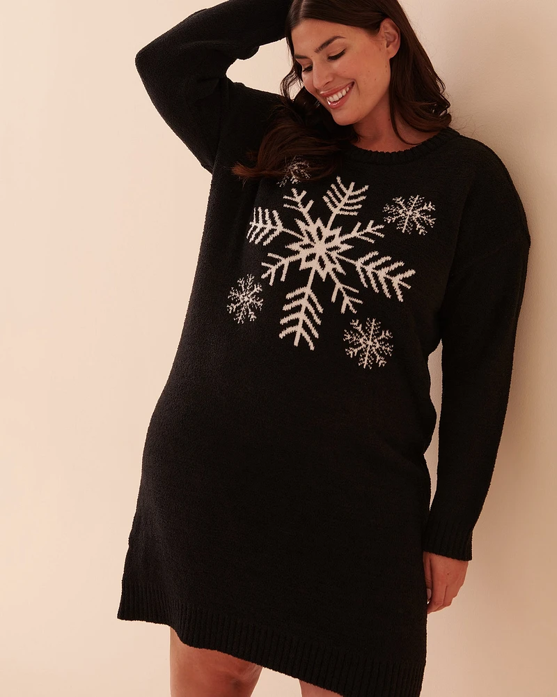 Snowflakes Chenille Long Sleeve Sleepshirt