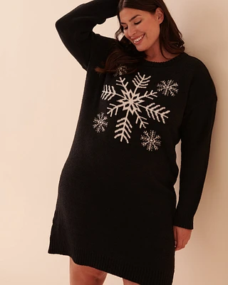 Snowflakes Chenille Long Sleeve Sleepshirt