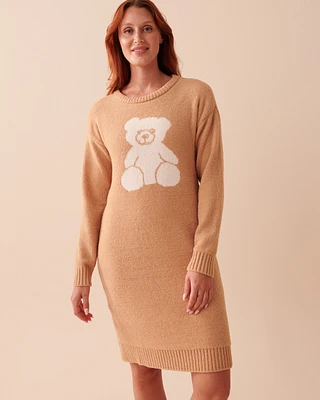 Teddy Bear Chenille Long Sleeve Sleepshirt