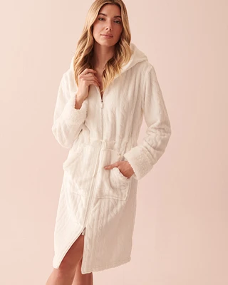 Cable Knit Hooded Robe