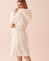 Cable Knit Hooded Robe
