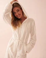 Cable Knit Hooded Robe