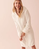Cable Knit Hooded Robe