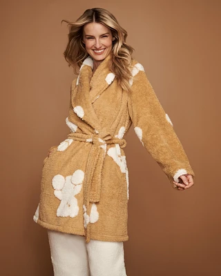 Robe de chambre à oursons en peluche douce