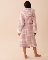 Robe de chambre à carreaux en sherpa