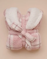 Robe de chambre à carreaux en sherpa