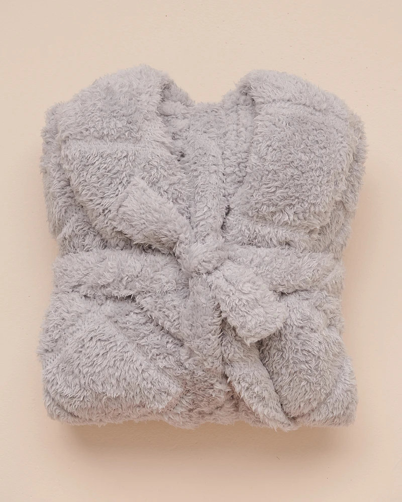 Robe de chambre à effet matelassé en peluche douce