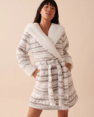 Fair Isle Sherpa Robe