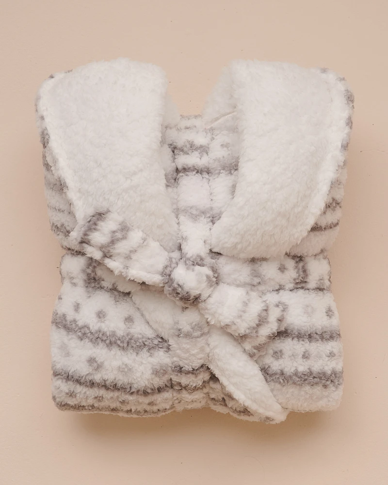 Robe de chambre imprimé nordique en sherpa