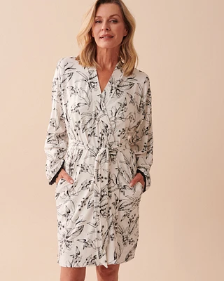 Kimono à fleurs hivernales ultra doux