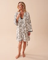 Kimono à fleurs hivernales ultra doux