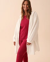 Cardigan long en peluche douce