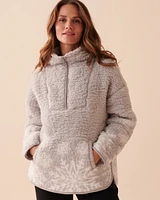 Snowflakes Zip-Up Sherpa Sweatshirt