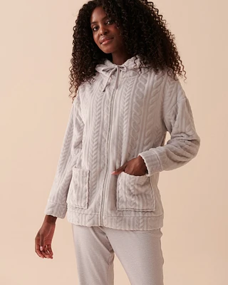 Cardigan doux à effet tricoté en fibres recyclées
