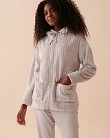 Cardigan doux à effet tricoté en fibres recyclées