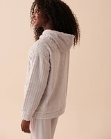 Cardigan doux à effet tricoté en fibres recyclées