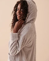 Cardigan doux à effet tricoté en fibres recyclées
