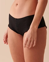 Ribbed Lace Detail Hiphugger Panty