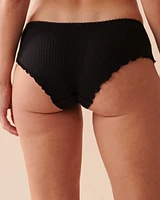 Ribbed Lace Detail Hiphugger Panty