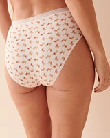 Culotte bikini taille haute ultra douce détails de dentelle