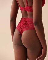 Lace High Waist Thong Panty