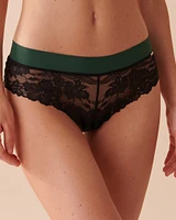 Culotte cheeky microfibre et dentelle